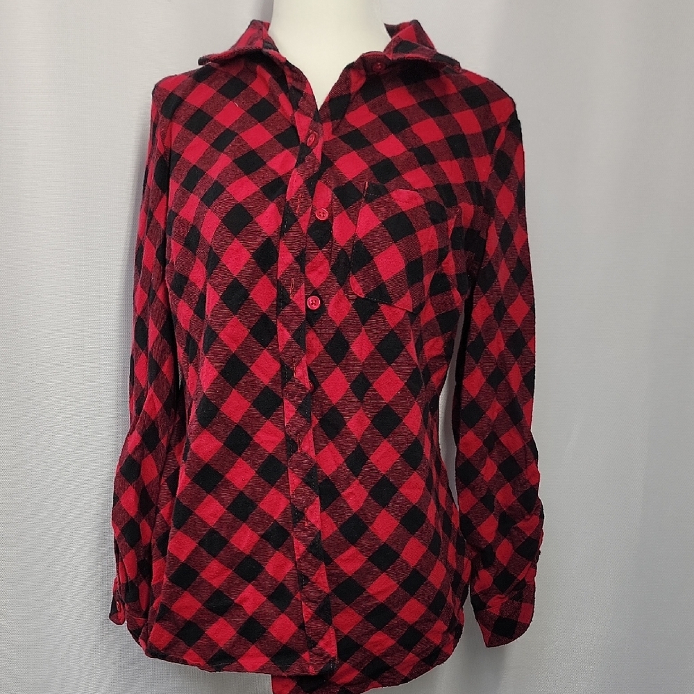 Kim Rogers Red and Black Plaid Shirt